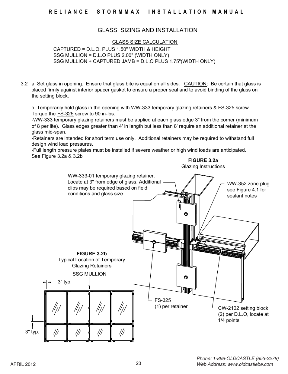 Glass-sizing-and-install | Oldcastle BuildingEnvelope Reliance StormMax User Manual | Page 26 / 44