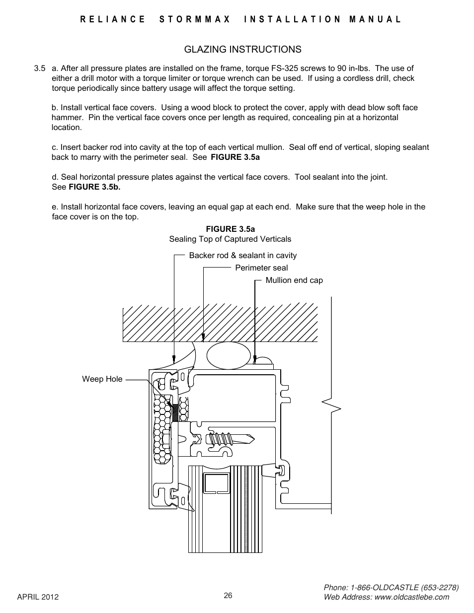 Sealing-top-of-vertical | Oldcastle BuildingEnvelope Reliance StormMax User Manual | Page 29 / 44