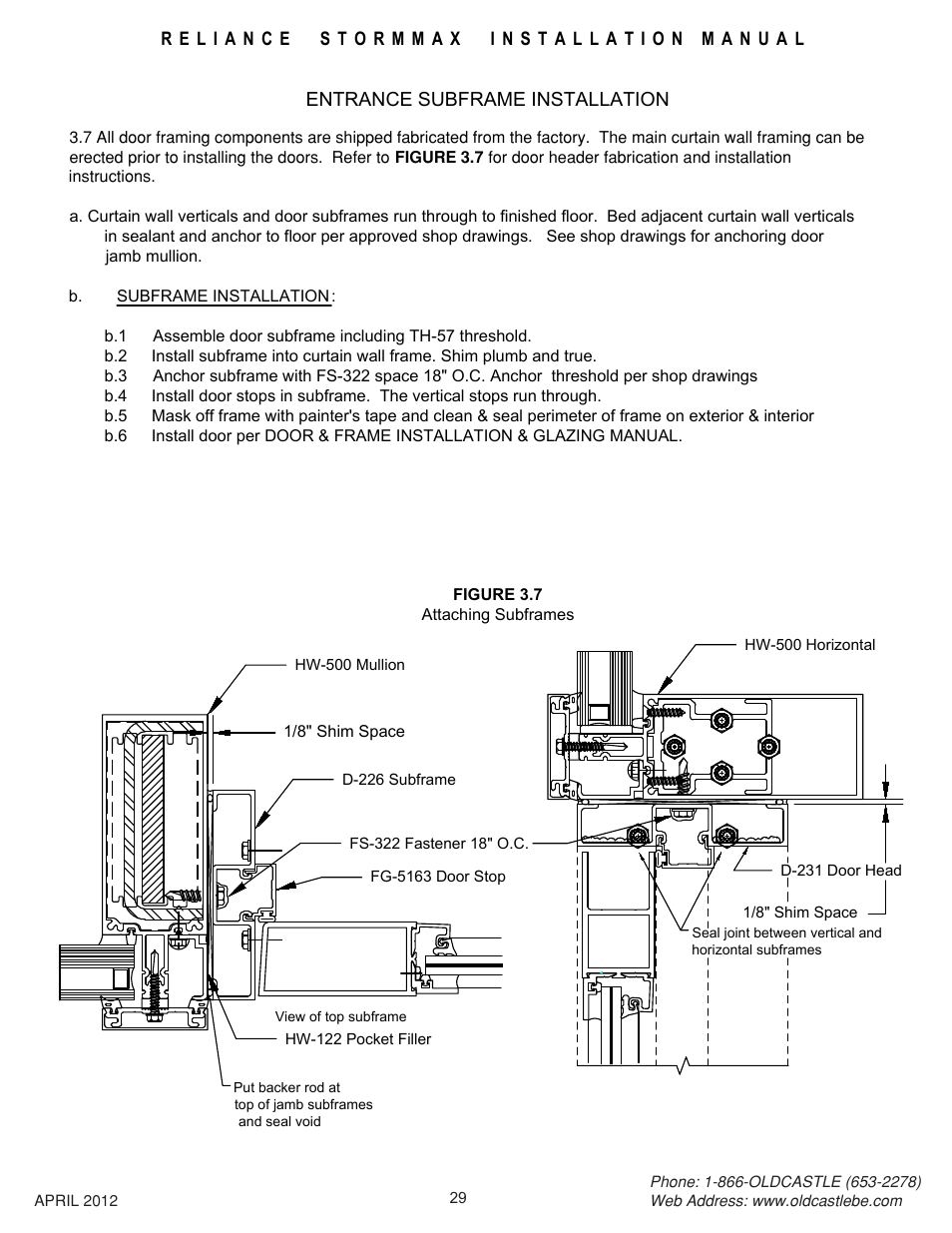 Entrance-subfrm-install | Oldcastle BuildingEnvelope Reliance StormMax User Manual | Page 32 / 44