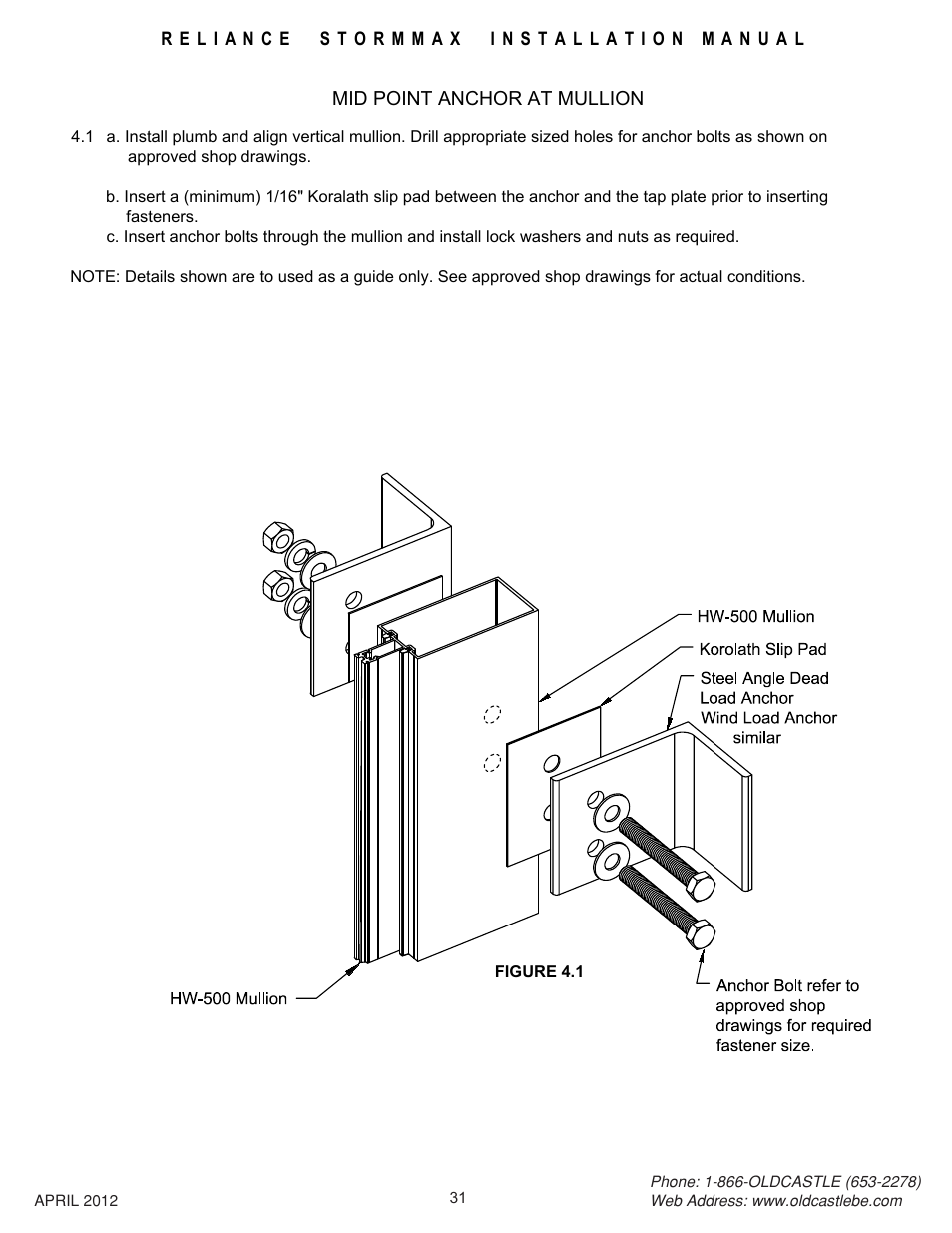 Mid-pt-anchor-at-mullion | Oldcastle BuildingEnvelope Reliance StormMax User Manual | Page 34 / 44