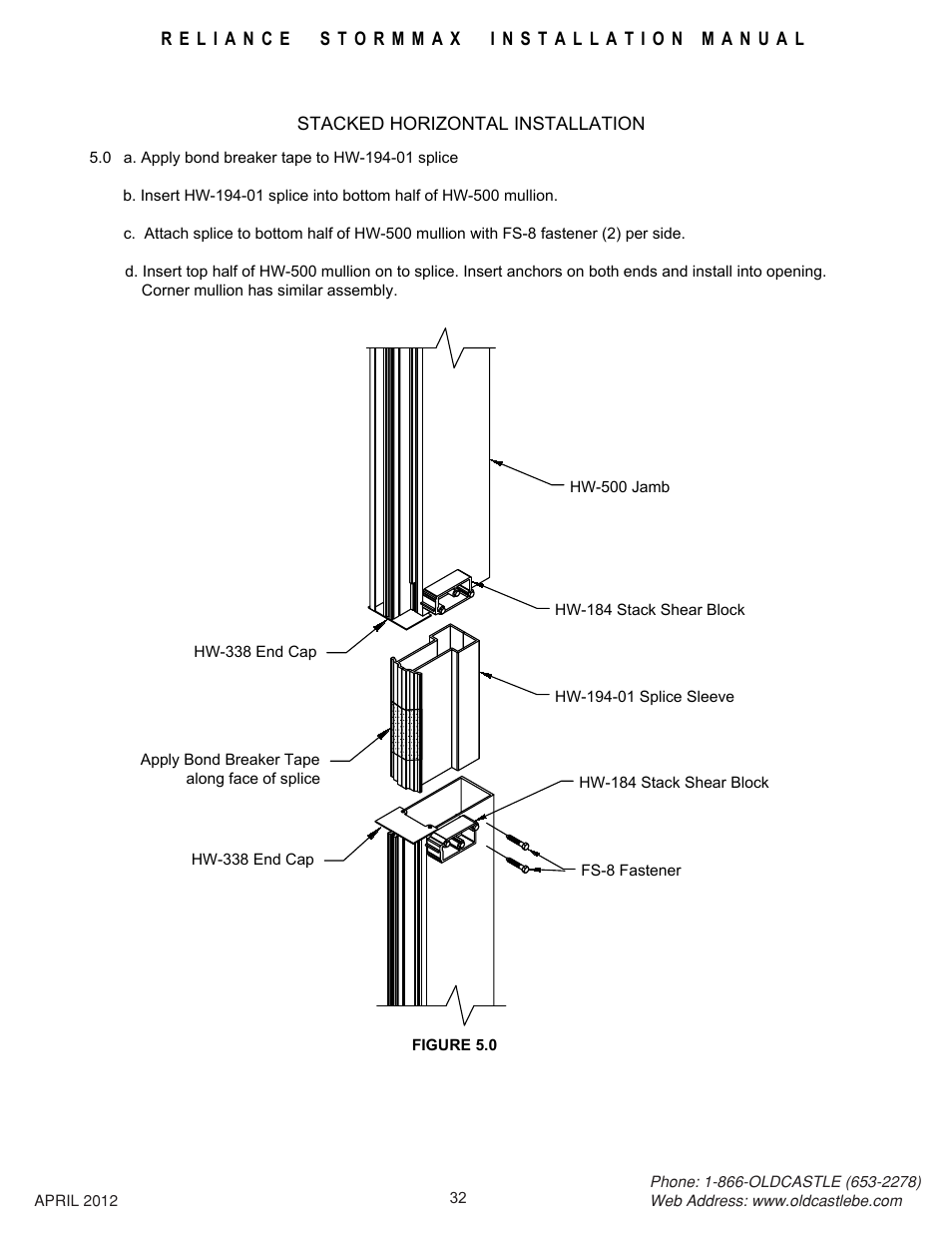 Stacked-horiz-install | Oldcastle BuildingEnvelope Reliance StormMax User Manual | Page 35 / 44