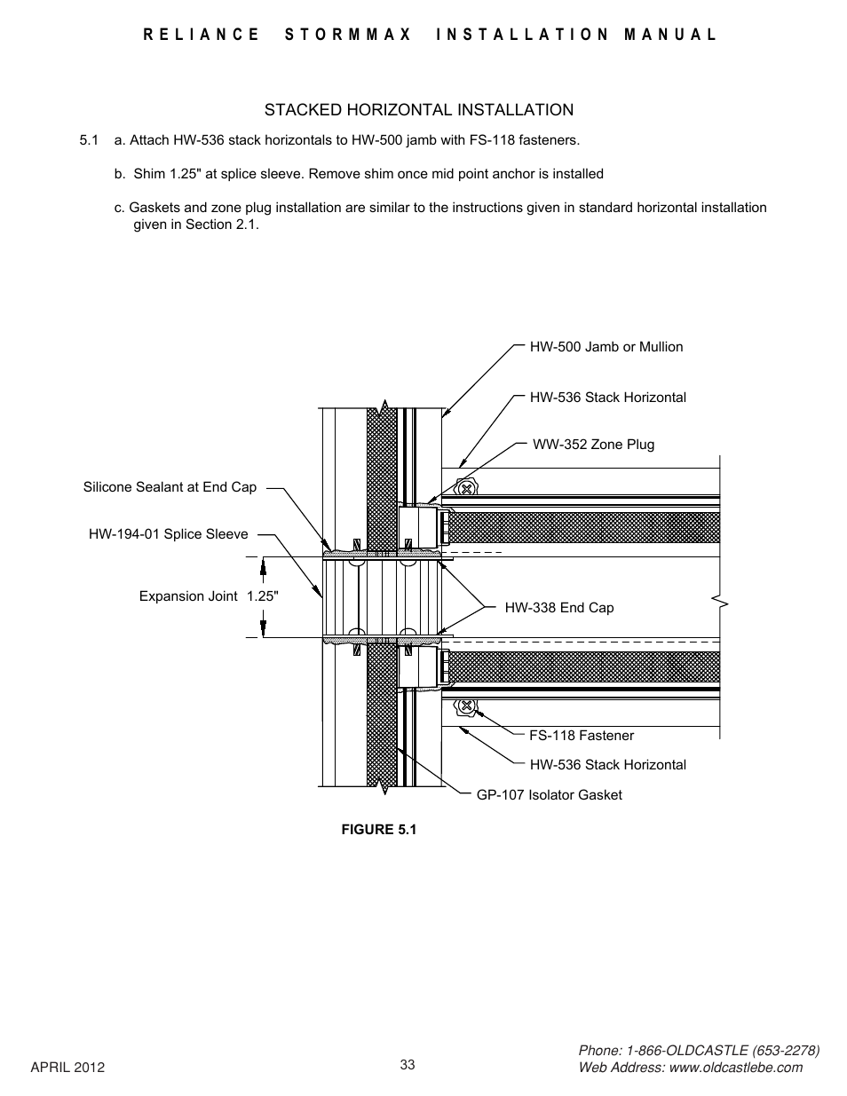 Stacked-horiz-install | Oldcastle BuildingEnvelope Reliance StormMax User Manual | Page 36 / 44