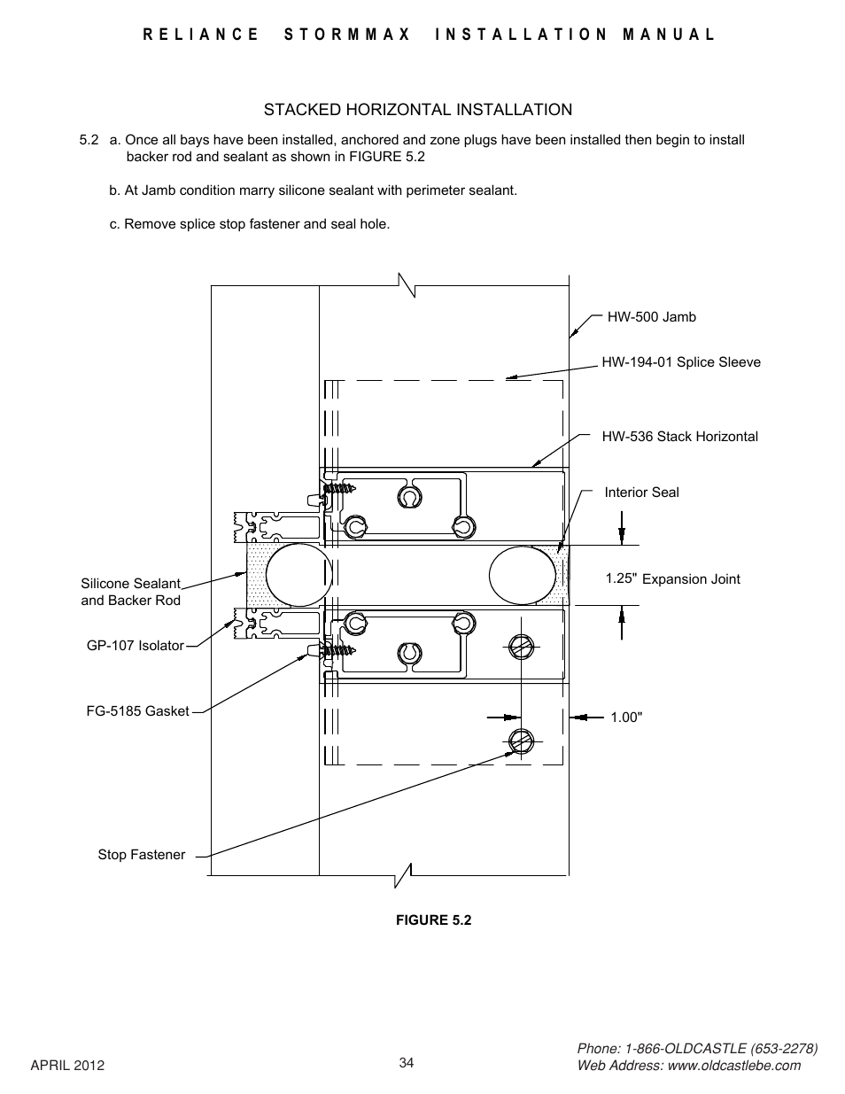 Stacked-horiz-install | Oldcastle BuildingEnvelope Reliance StormMax User Manual | Page 37 / 44
