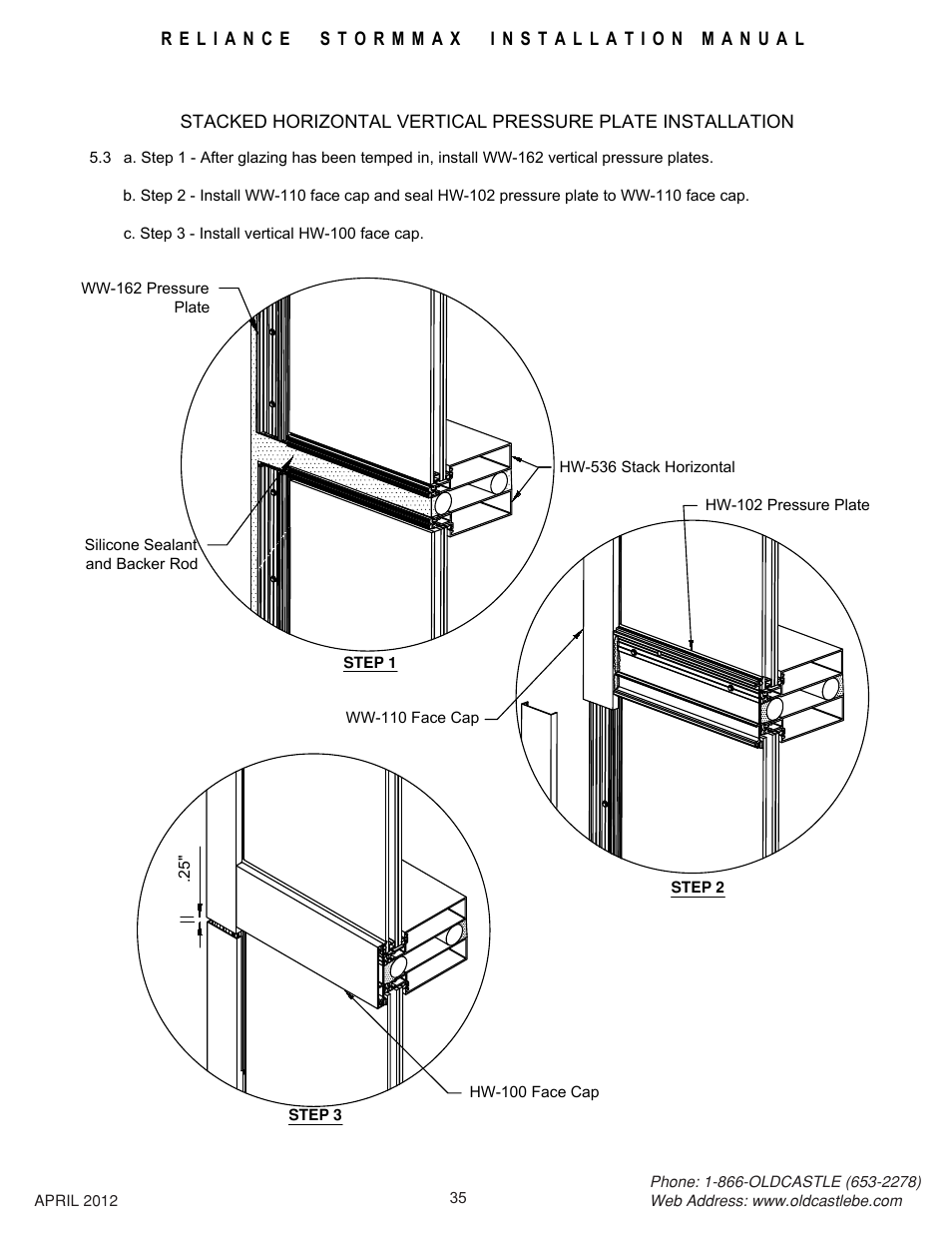 Stacked-horiz-pressplt | Oldcastle BuildingEnvelope Reliance StormMax User Manual | Page 38 / 44