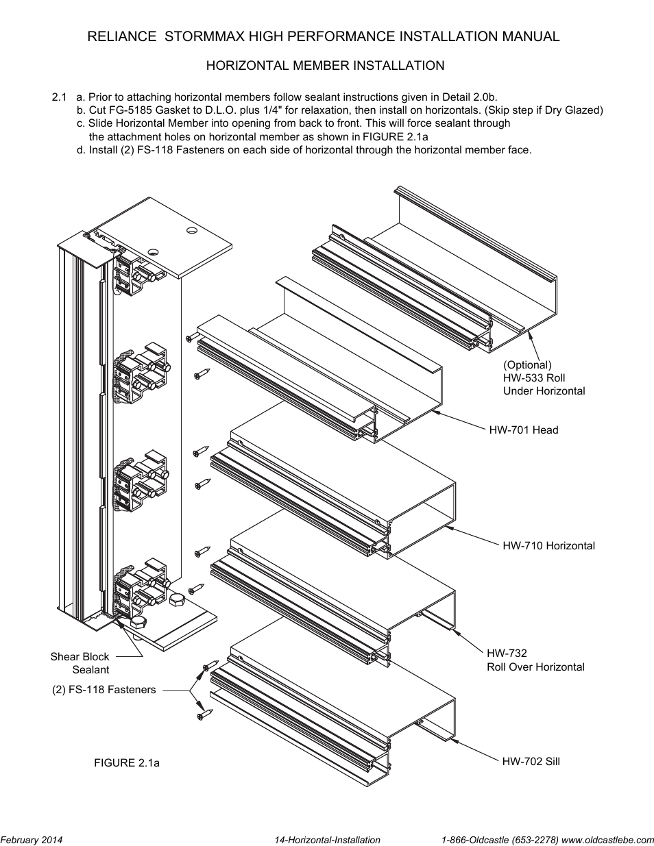 Horizontal-installation | Oldcastle BuildingEnvelope Reliance StormMax High Performance User Manual | Page 16 / 30