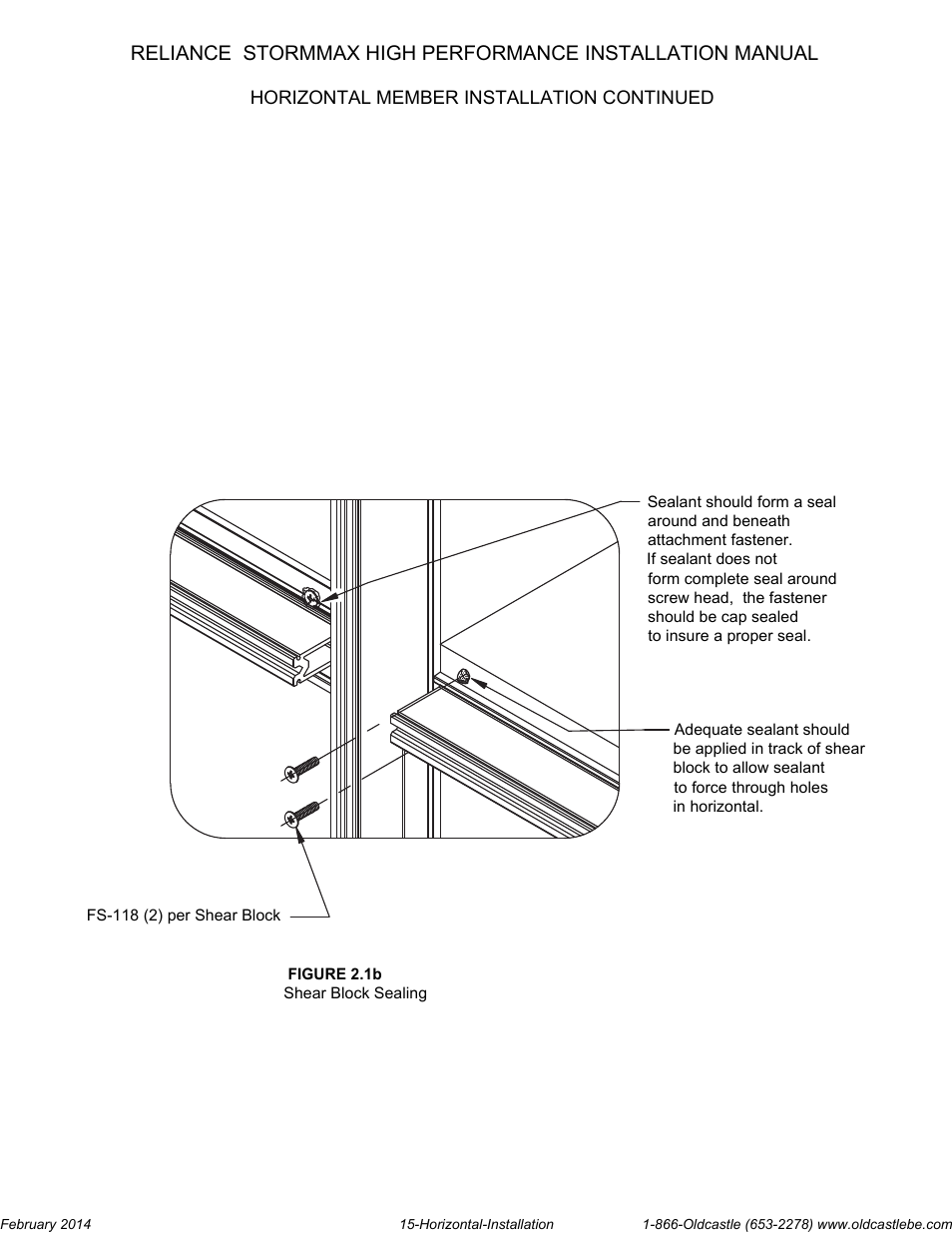 Horizontal-installation | Oldcastle BuildingEnvelope Reliance StormMax High Performance User Manual | Page 17 / 30