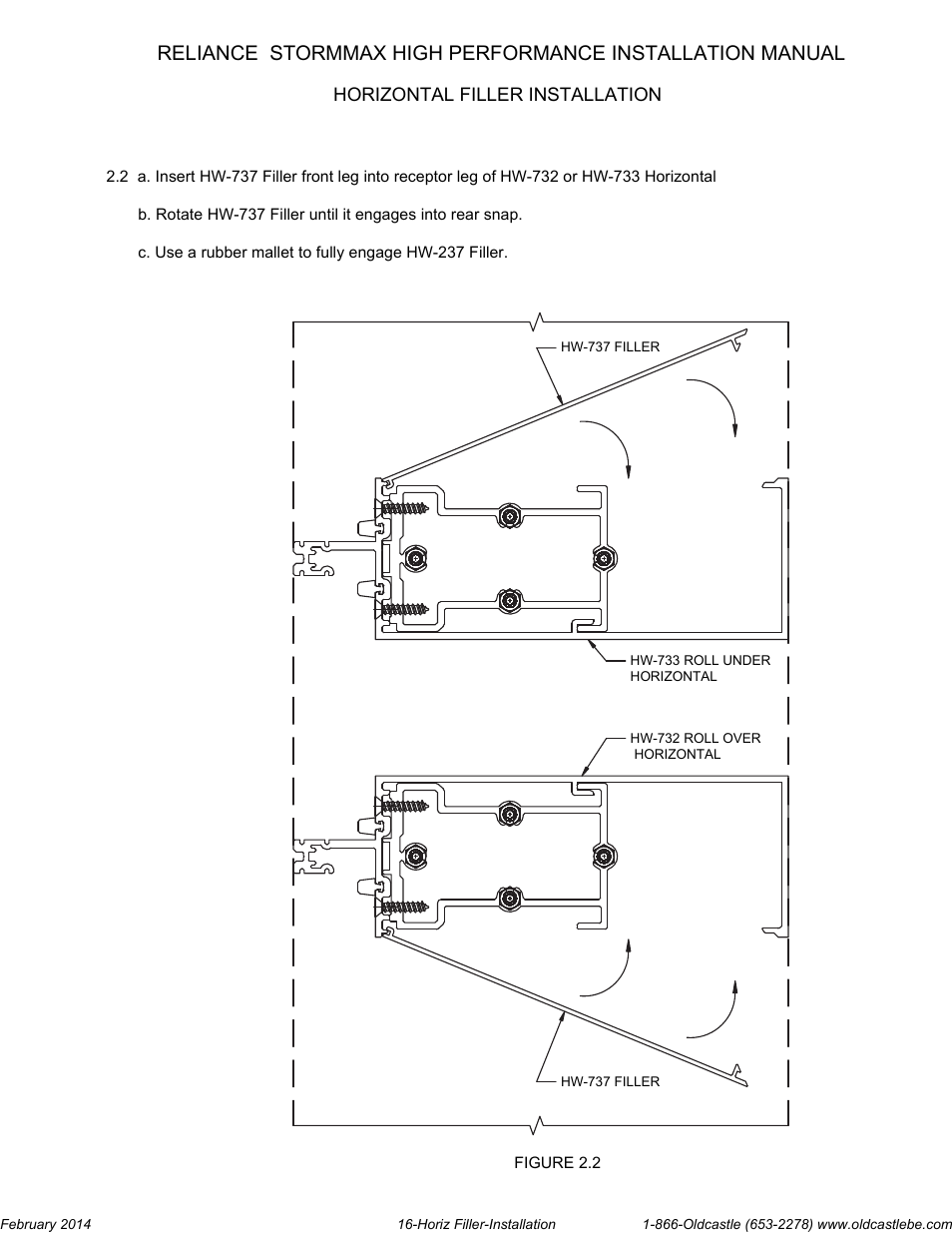 Horiz filler-installation, Horizontal filler installation | Oldcastle BuildingEnvelope Reliance StormMax High Performance User Manual | Page 18 / 30