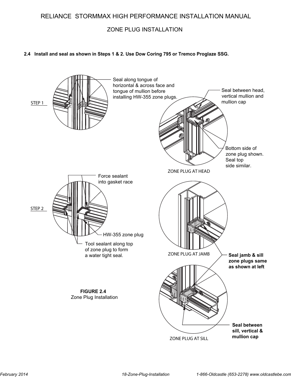 Zone-plug-installation | Oldcastle BuildingEnvelope Reliance StormMax High Performance User Manual | Page 20 / 30