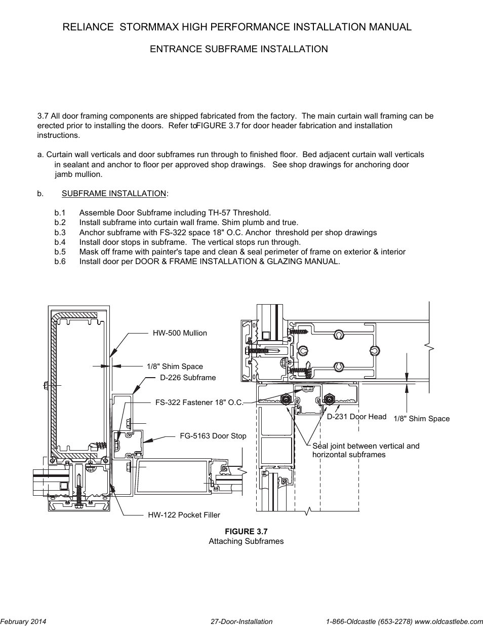 Door-installation | Oldcastle BuildingEnvelope Reliance StormMax High Performance User Manual | Page 29 / 30