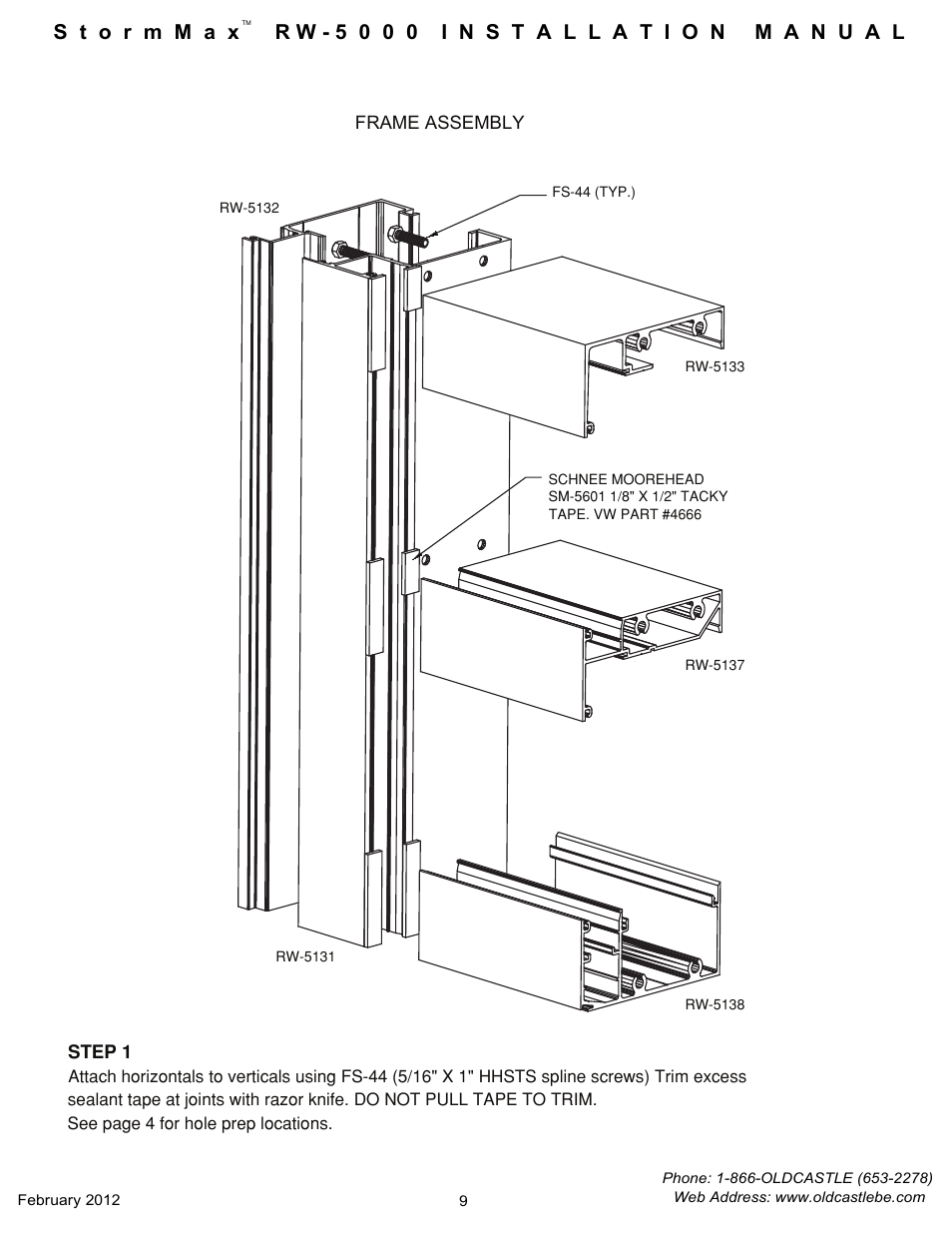 Frame-assembly | Oldcastle BuildingEnvelope RW-5000 StormMax User Manual | Page 11 / 20