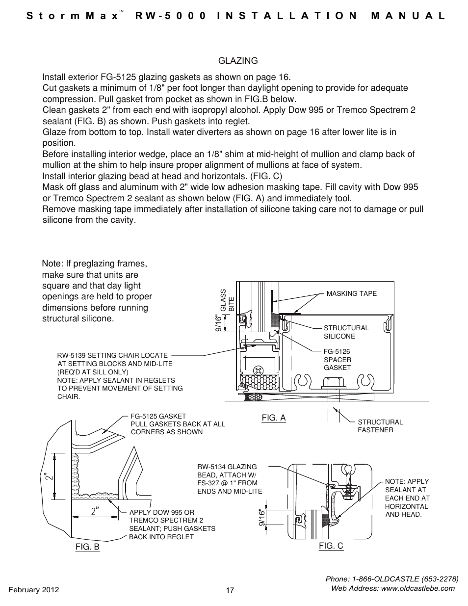 Glazing | Oldcastle BuildingEnvelope RW-5000 StormMax User Manual | Page 19 / 20