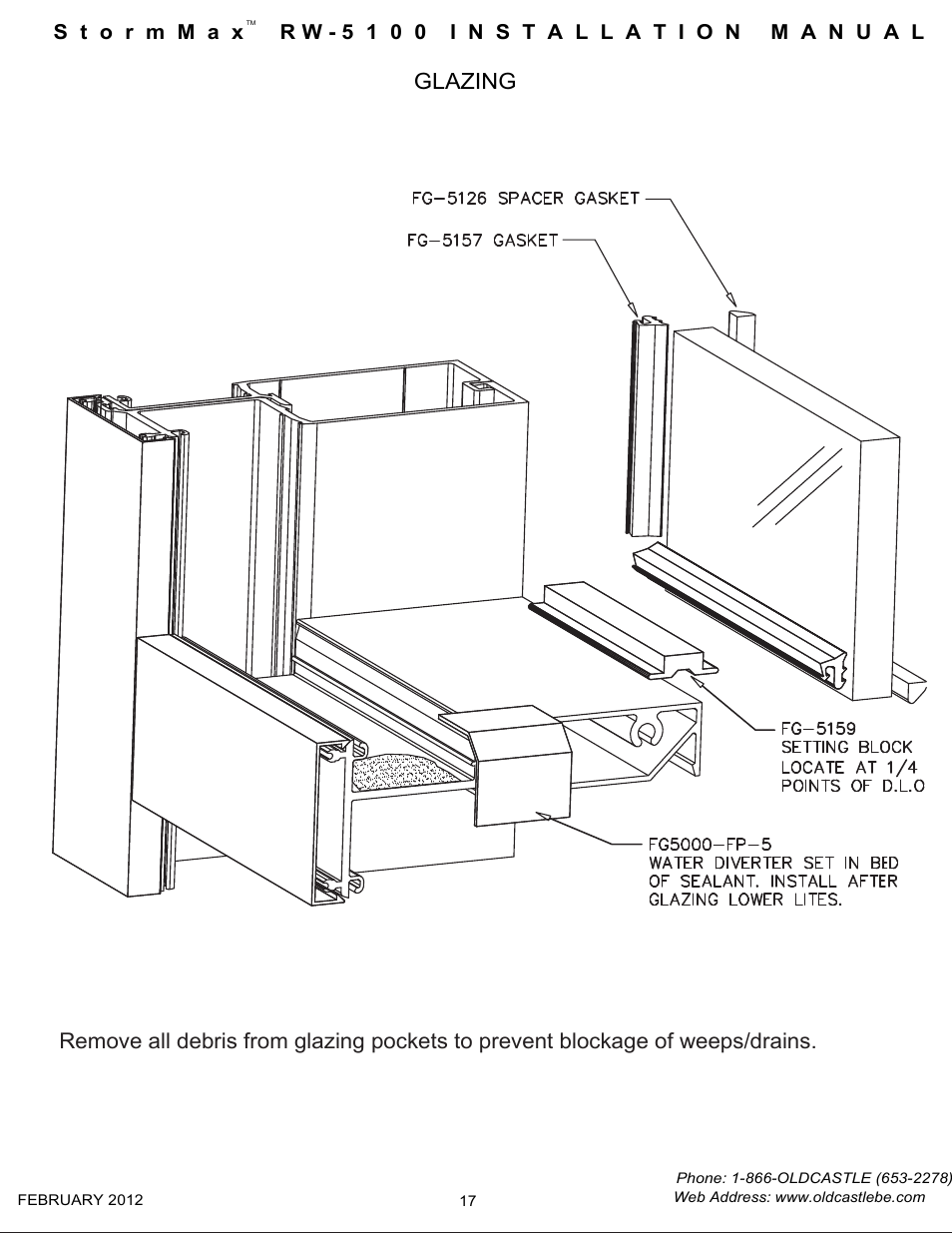 17 glazing, Glazing | Oldcastle BuildingEnvelope RW-5100 StormMax User Manual | Page 19 / 22