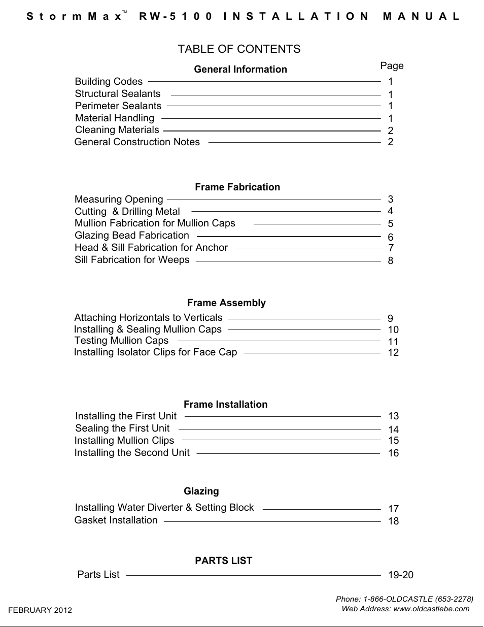 Oldcastle BuildingEnvelope RW-5100 StormMax User Manual | Page 2 / 22