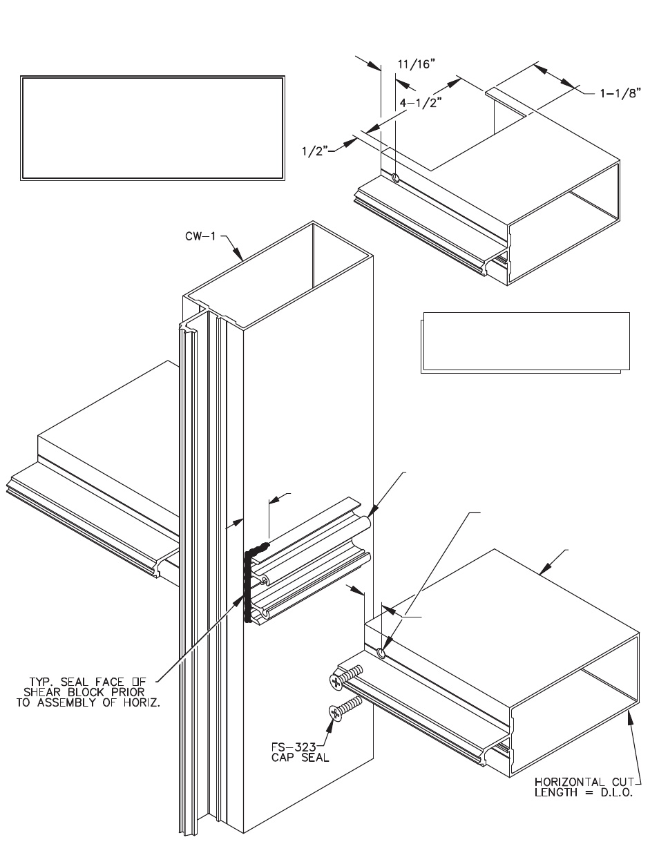 Interm-horiz-install, Intermediate horizontal installation | Oldcastle BuildingEnvelope CW-250 User Manual | Page 13 / 69