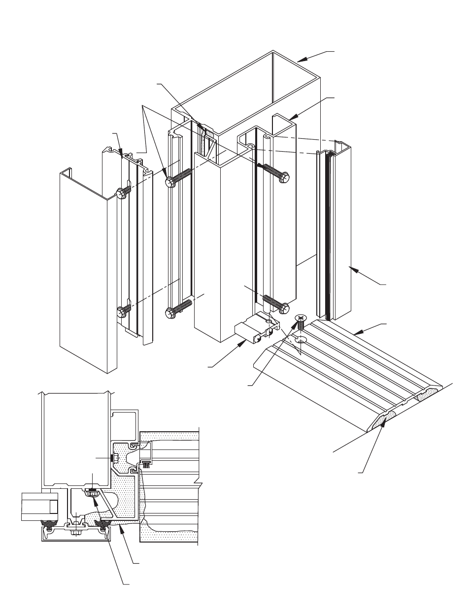 Door-subframe-install, Door frame assembly - sub-frame at threshold | Oldcastle BuildingEnvelope CW-250 User Manual | Page 23 / 69