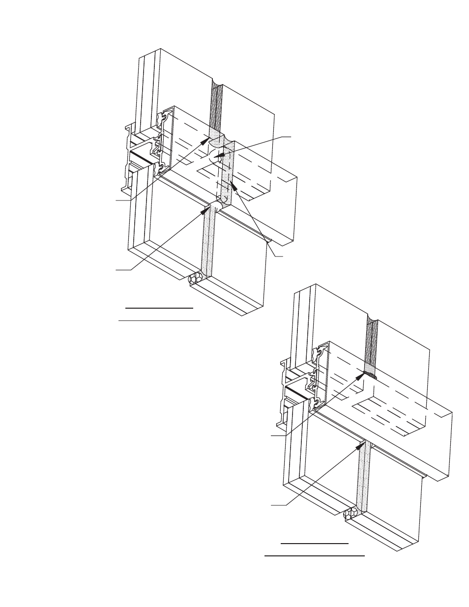 Ssg-glass-joint-seals, Glass joint (no splice in cap), Glass joint (splice in cap) | Ssg weather seals at glass & face cap | Oldcastle BuildingEnvelope CW-250 User Manual | Page 53 / 69