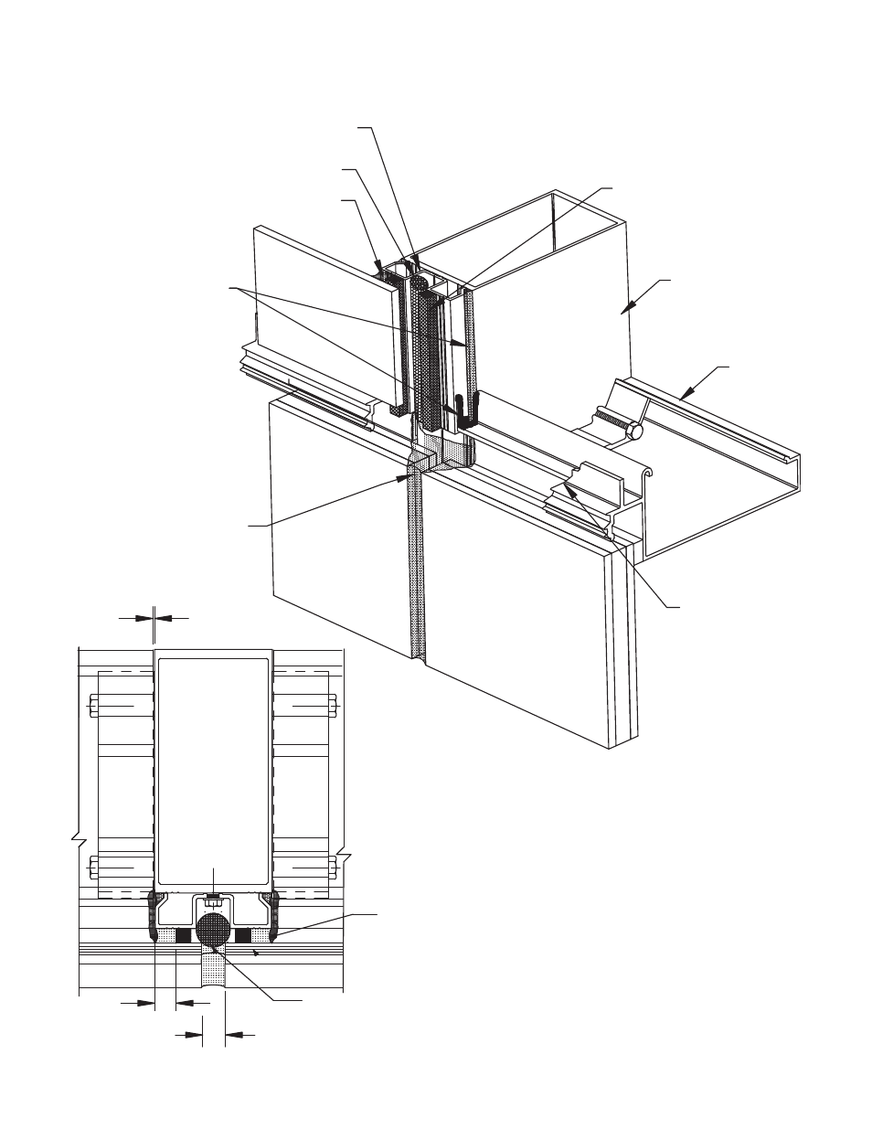 Ssg-mull-25in-glazing-detail, Ssg detail at 1/4” glazing adaptor | Oldcastle BuildingEnvelope CW-250 User Manual | Page 54 / 69