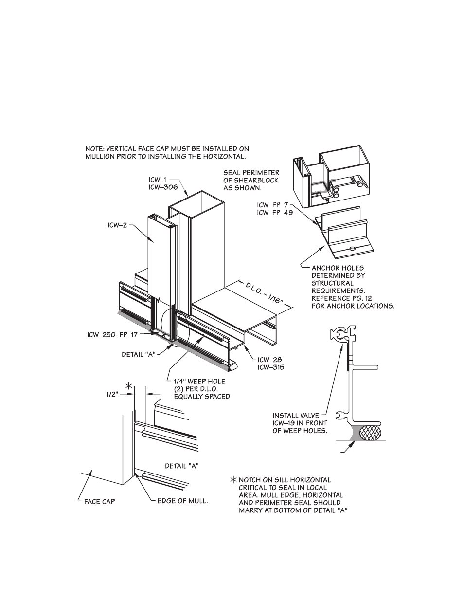 P11-mullion & sill no flashing, Sealant detail of sill without flashing | Oldcastle BuildingEnvelope ICW-250 User Manual | Page 11 / 55