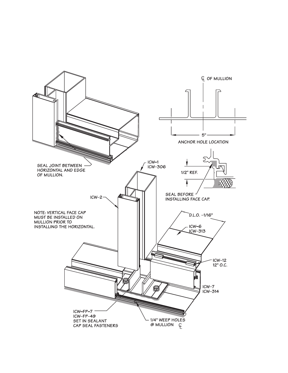 P12mullion & sill w flashing, Sealant detail of mullion and sill with flashing | Oldcastle BuildingEnvelope ICW-250 User Manual | Page 12 / 55