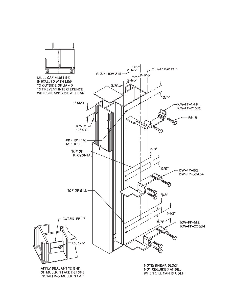 P15-jamb fabrication, Jamb fabrication and shear block installation | Oldcastle BuildingEnvelope ICW-250 User Manual | Page 15 / 55