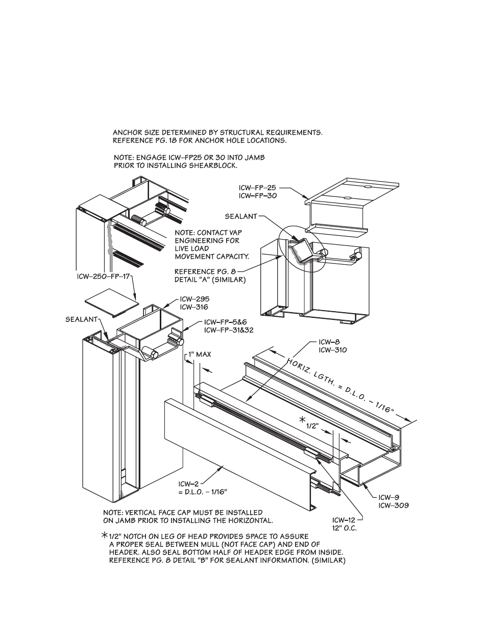 P16-head jamb sealant, Head jamb sealant detail | Oldcastle BuildingEnvelope ICW-250 User Manual | Page 16 / 55