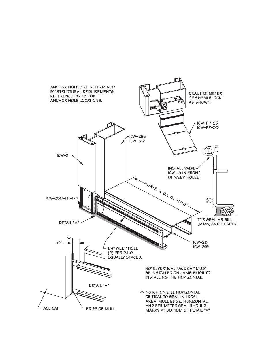 P17-sill with out flashing, Sealant detail of jamb and sill without flashing | Oldcastle BuildingEnvelope ICW-250 User Manual | Page 17 / 55