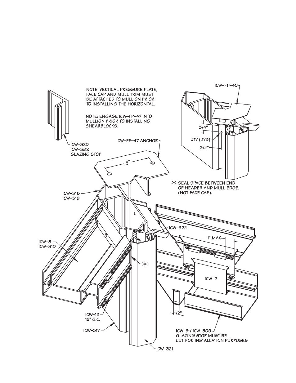 P22-head detail, Inside corner head detail | Oldcastle BuildingEnvelope ICW-250 User Manual | Page 22 / 55