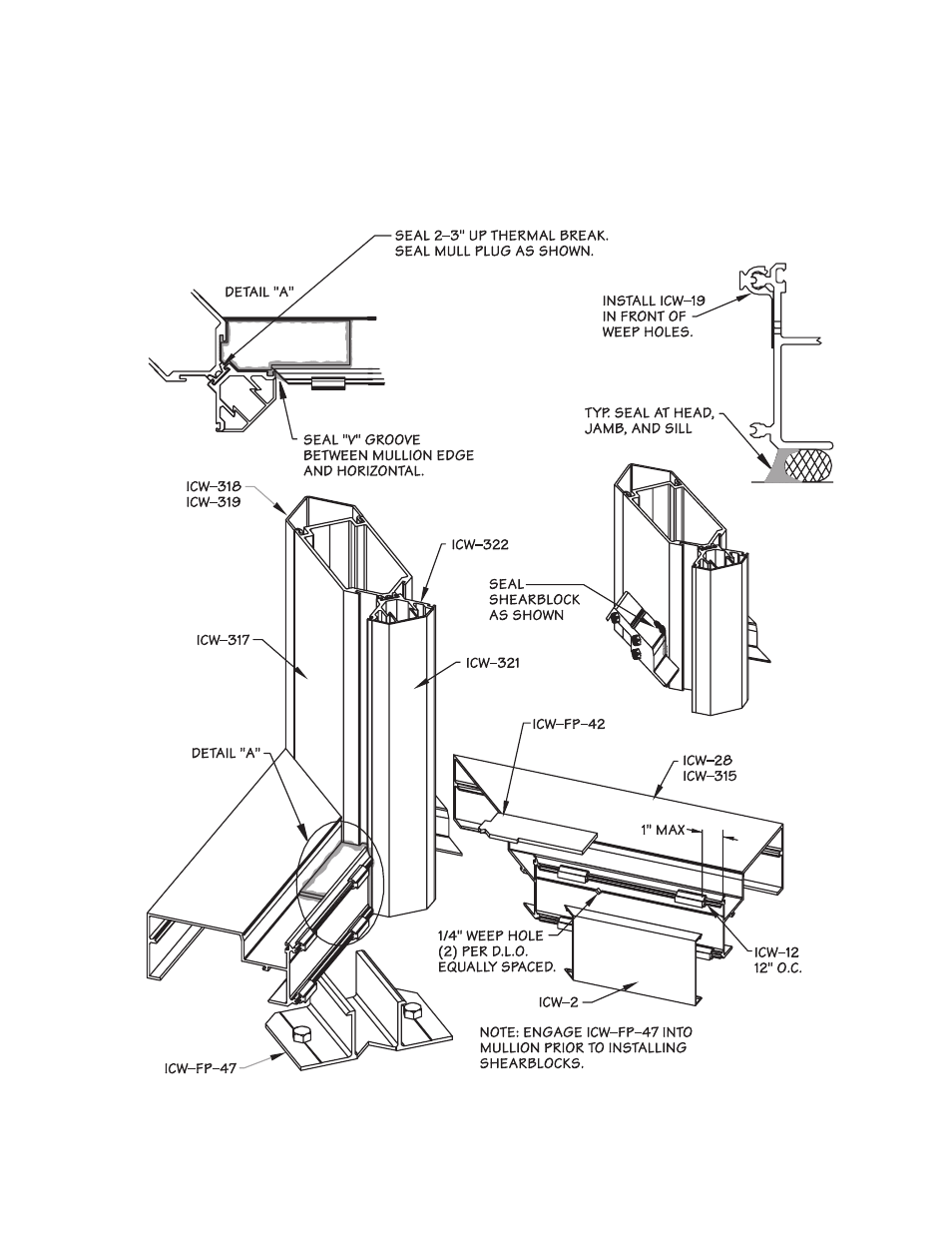 P24-sill with out flashing, Inside corner sill detail w/o flashing | Oldcastle BuildingEnvelope ICW-250 User Manual | Page 24 / 55