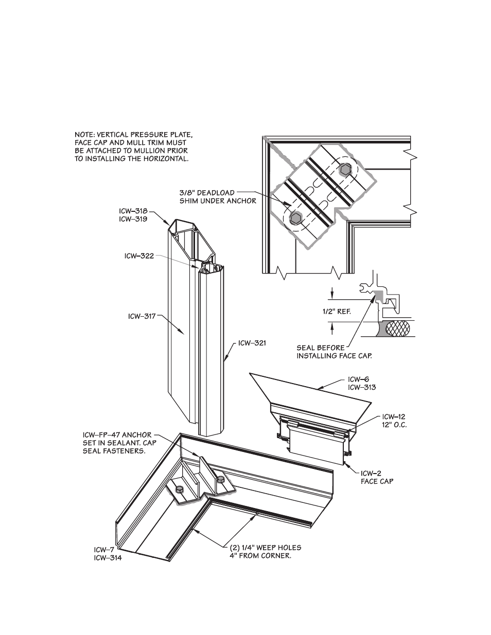 P25-sill with flashing, Inside corner sill detail with flashing | Oldcastle BuildingEnvelope ICW-250 User Manual | Page 25 / 55