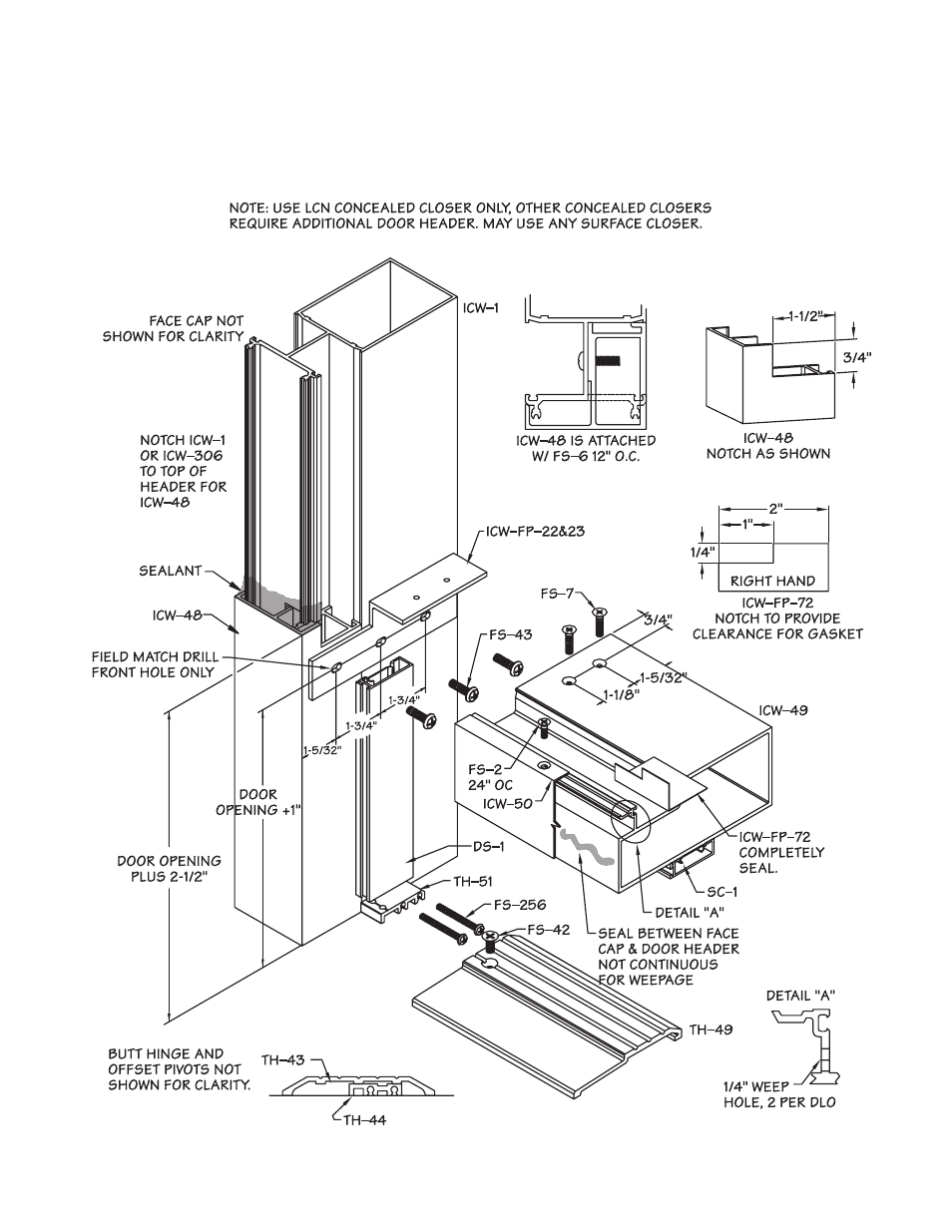 P55-door frame fabrication, Icw–250 door frame fabrication | Oldcastle BuildingEnvelope ICW-250 User Manual | Page 55 / 55