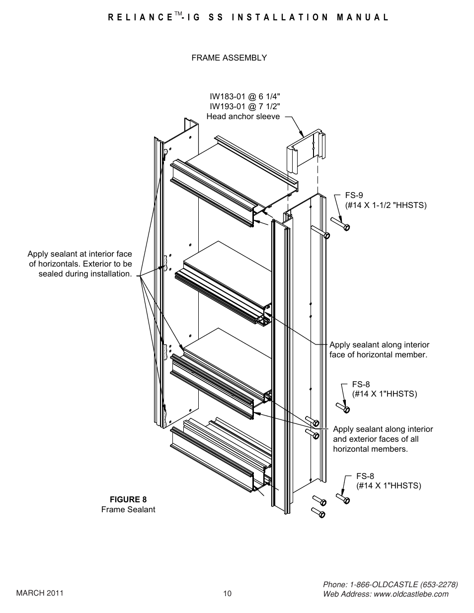 10 frame assy | Oldcastle BuildingEnvelope Reliance-IG SS User Manual | Page 13 / 58