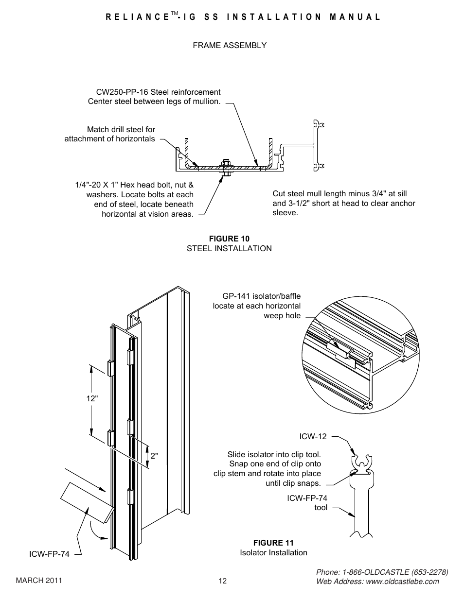 12 frame assy | Oldcastle BuildingEnvelope Reliance-IG SS User Manual | Page 15 / 58