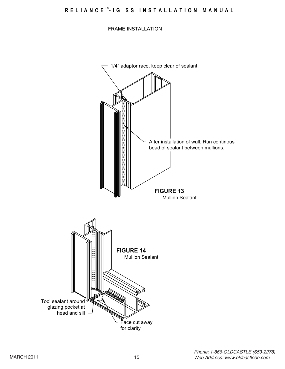 15 frame install | Oldcastle BuildingEnvelope Reliance-IG SS User Manual | Page 18 / 58