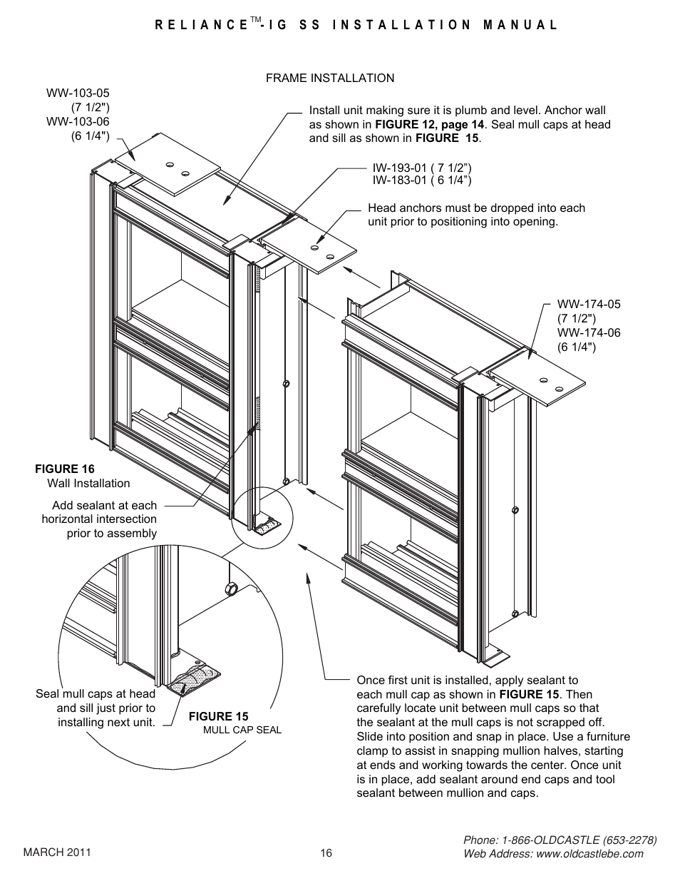 16 frame install | Oldcastle BuildingEnvelope Reliance-IG SS User Manual | Page 19 / 58