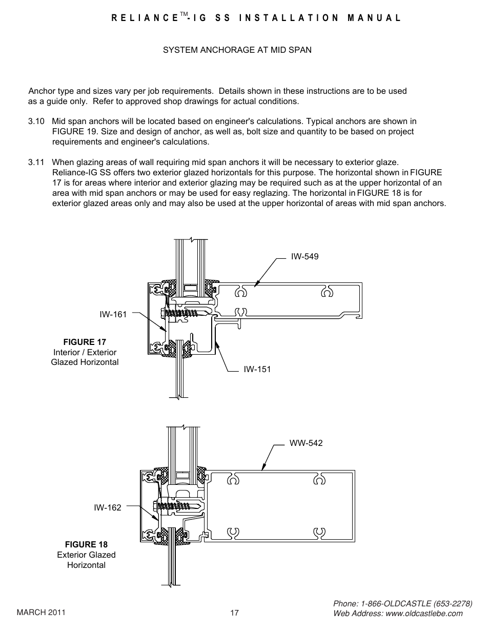 17 mid span anchor | Oldcastle BuildingEnvelope Reliance-IG SS User Manual | Page 20 / 58