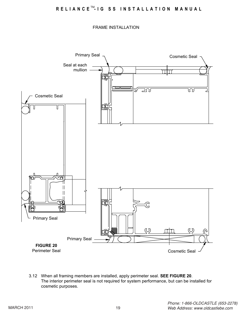 19 frame install | Oldcastle BuildingEnvelope Reliance-IG SS User Manual | Page 22 / 58