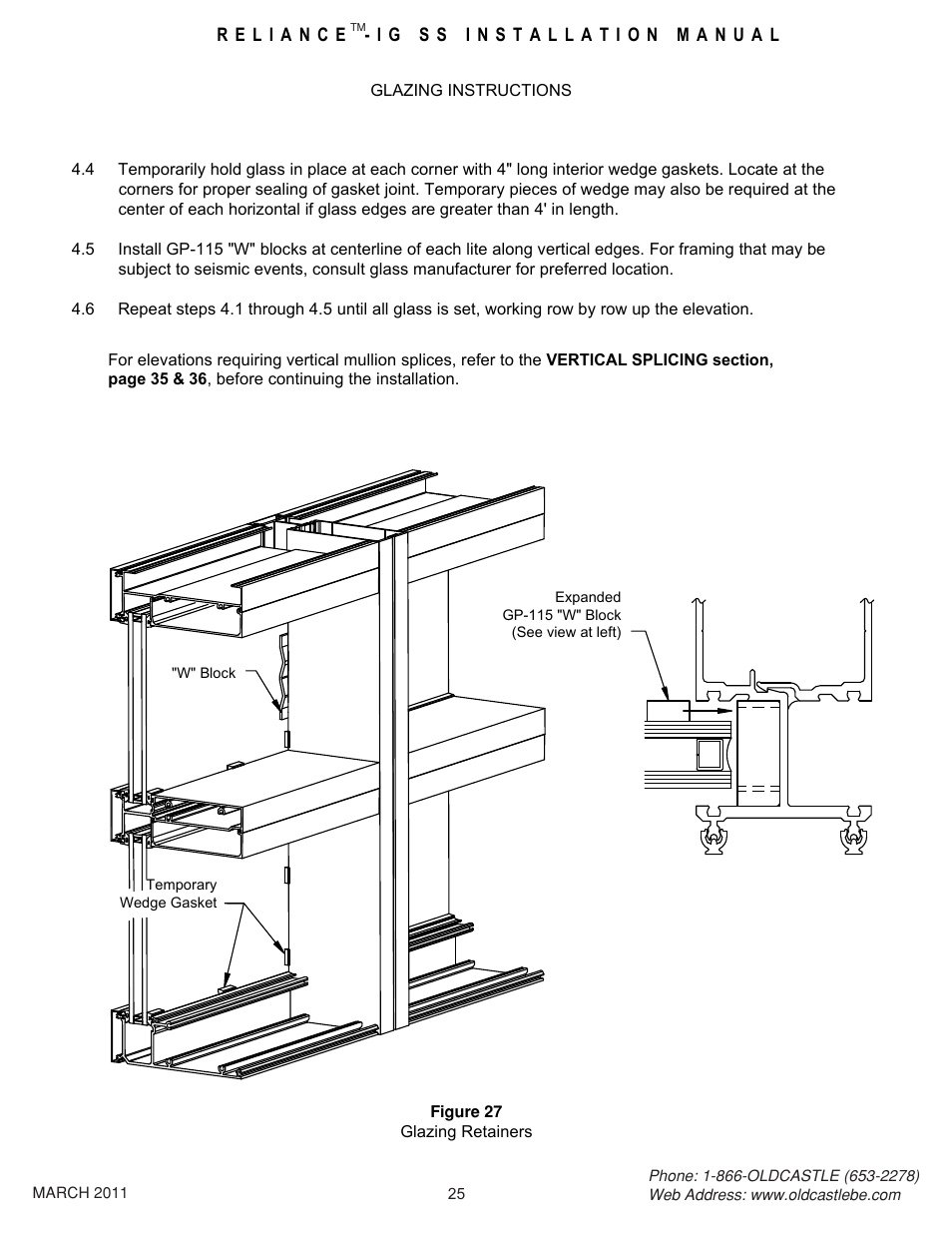 25 glazing instructions | Oldcastle BuildingEnvelope Reliance-IG SS User Manual | Page 28 / 58