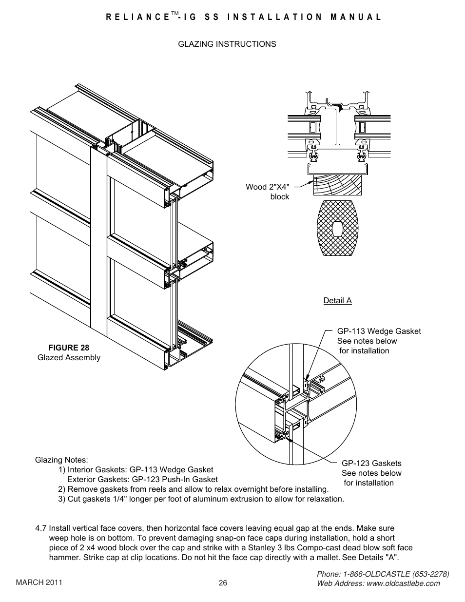 26 glazing instructions | Oldcastle BuildingEnvelope Reliance-IG SS User Manual | Page 29 / 58