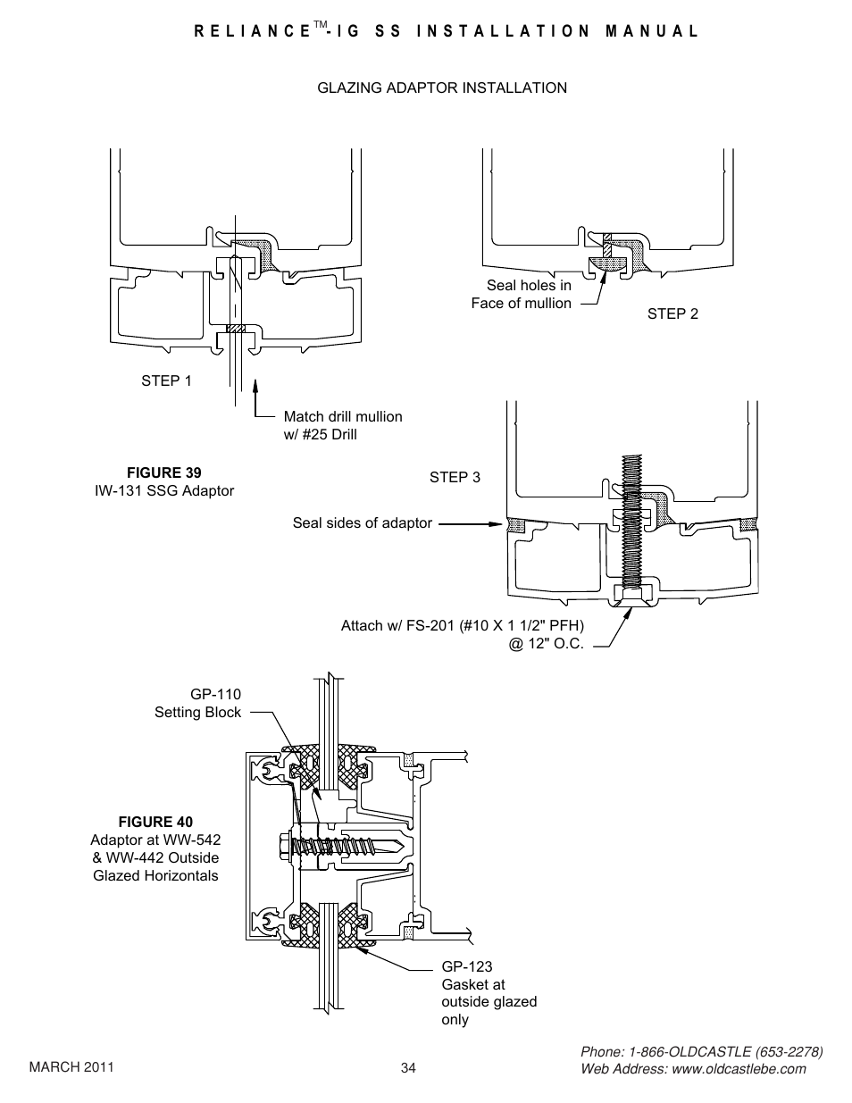 34 glz adaptor install | Oldcastle BuildingEnvelope Reliance-IG SS User Manual | Page 37 / 58