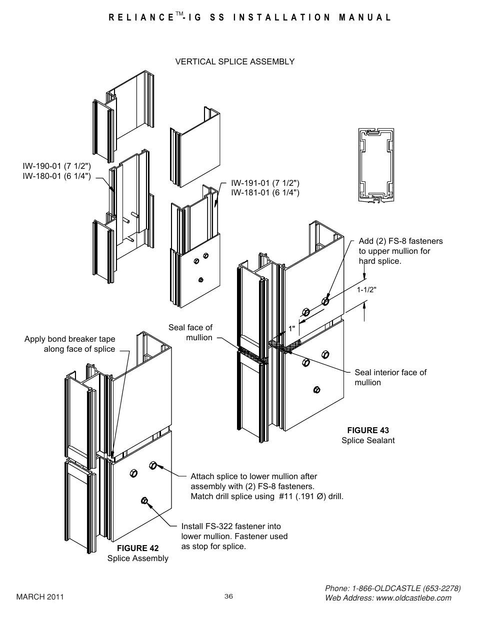 36 vert splice assy | Oldcastle BuildingEnvelope Reliance-IG SS User Manual | Page 39 / 58