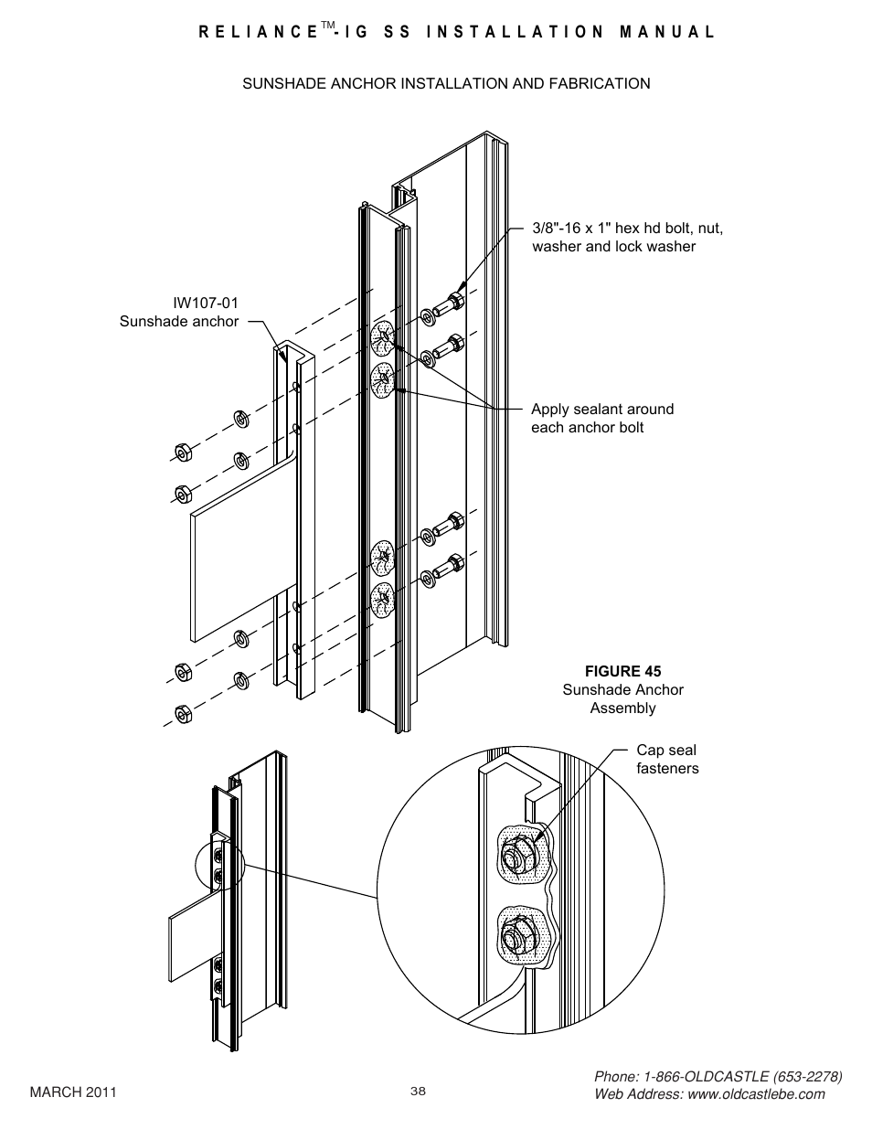 38 sunshade anchor | Oldcastle BuildingEnvelope Reliance-IG SS User Manual | Page 41 / 58