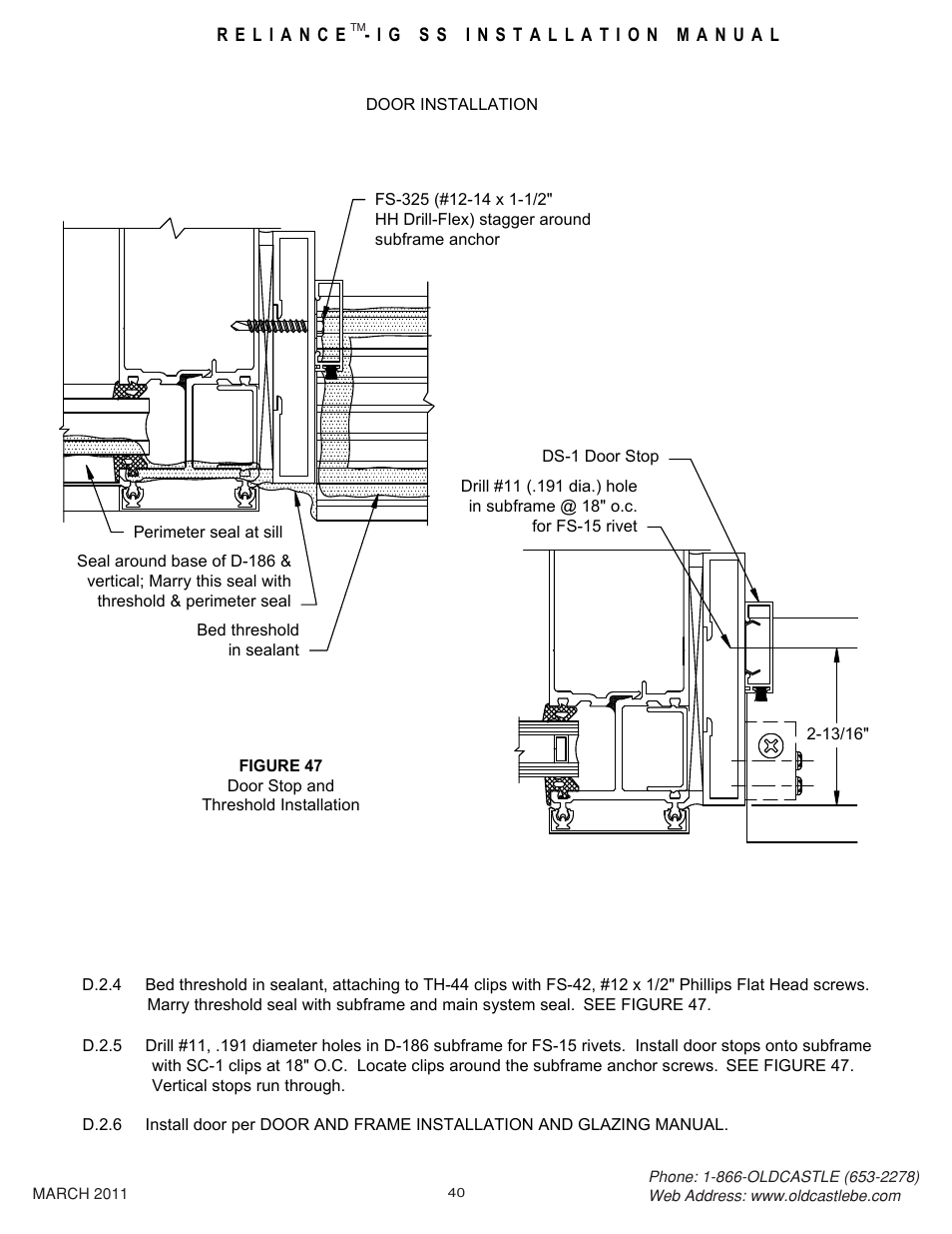 40 door install | Oldcastle BuildingEnvelope Reliance-IG SS User Manual | Page 43 / 58
