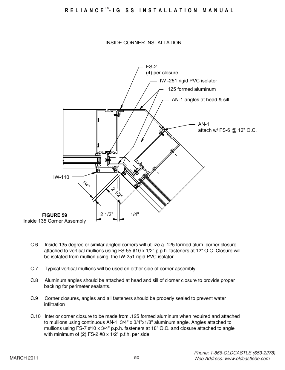 50 inside crnr | Oldcastle BuildingEnvelope Reliance-IG SS User Manual | Page 53 / 58