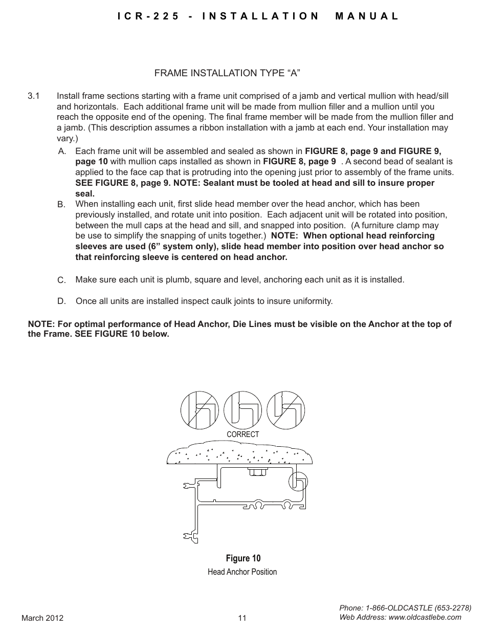 Frame-iinstallation-typea | Oldcastle BuildingEnvelope ICR-225 User Manual | Page 14 / 37