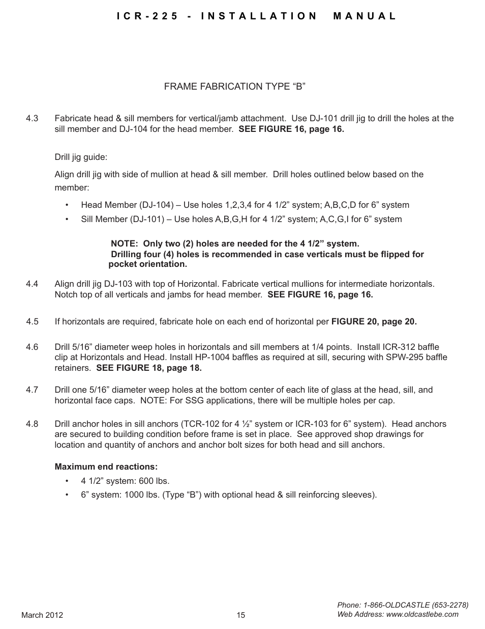 Frame-fabrication-typeb | Oldcastle BuildingEnvelope ICR-225 User Manual | Page 18 / 37