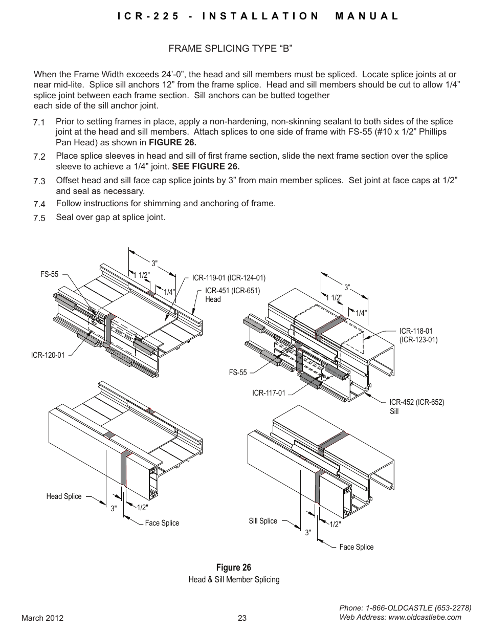 Head-sill-splicing-typeb | Oldcastle BuildingEnvelope ICR-225 User Manual | Page 26 / 37