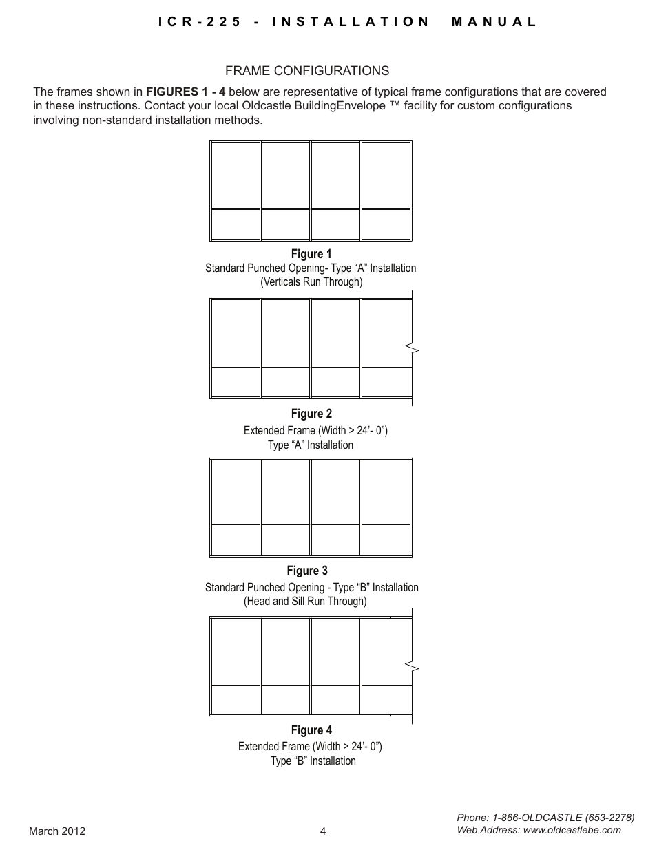 Frame-configuration | Oldcastle BuildingEnvelope ICR-225 User Manual | Page 7 / 37