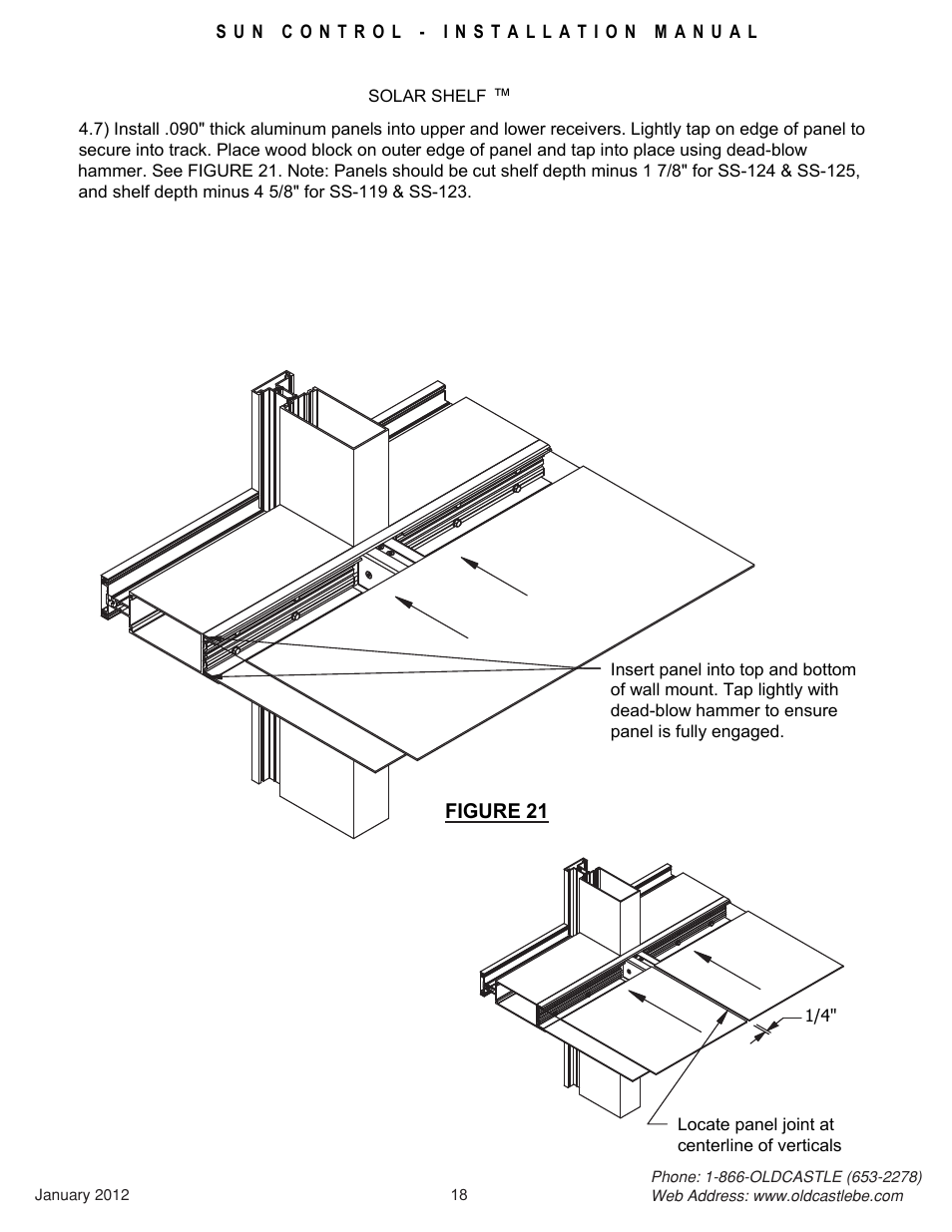 18_shelf | Oldcastle BuildingEnvelope Solar Eclipse User Manual | Page 18 / 22