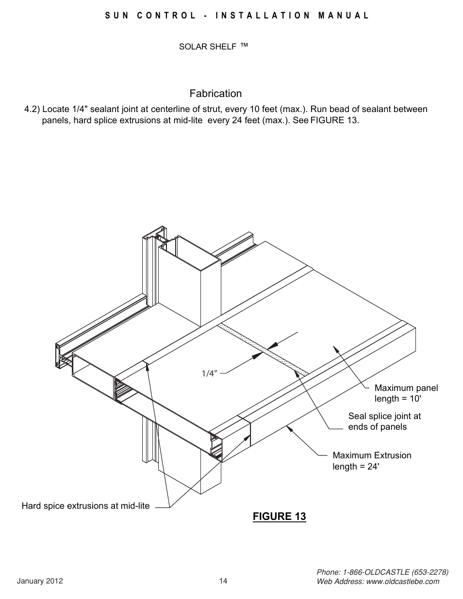 14_shelf | Oldcastle BuildingEnvelope Solar Shelf User Manual | Page 14 / 22