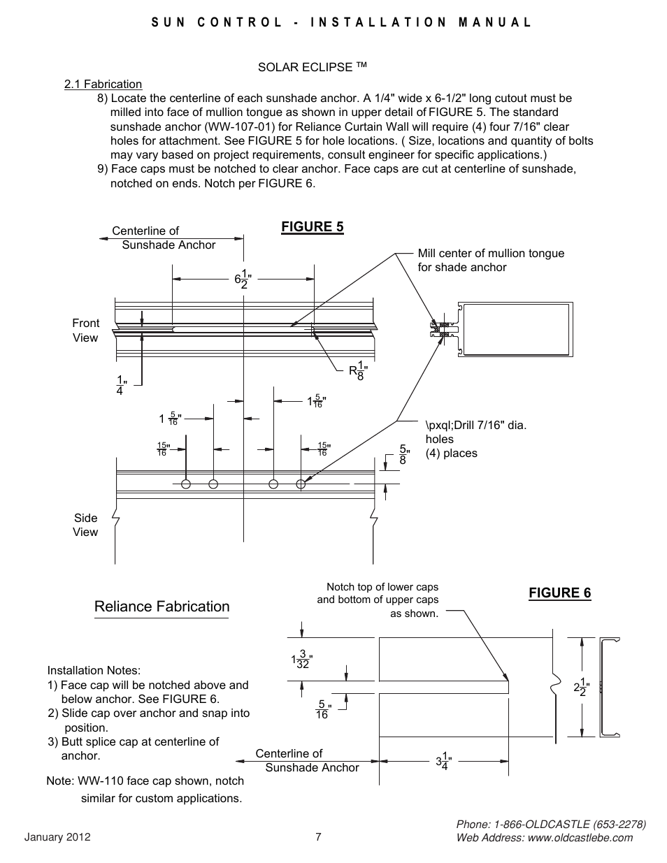 07_reliance, Reliance fabrication, Figure 6 | Figure 5 | Oldcastle BuildingEnvelope Solar Shelf User Manual | Page 7 / 22